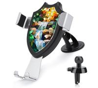 Jubonexis Stained Glass Cascading Waterfall Car Phone Holder Mount Triangle Clip Base Air Vent Cell Phone Car Mount Automotive Accessories for 4-6 Inches Cell Smartphones