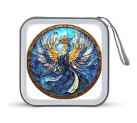 Jubonexis Stained Glass Gorgeous Phoenix CD Case DVD Storage Case Portable