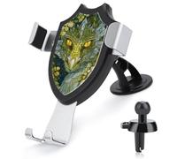 Jubonexis Stained Glass Green Dragon with Yellow Eyes Car Phone Holder Mount Triangle Clip Base Air Vent Cell Phone Car Mount Automotive Accessories for 4-6 Inches Cell Smartphones