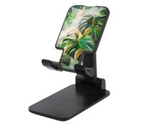 Jubonexis Stained Glass Large Monstera Leaves Cell Phone Stand Foldable Adjustable Phone Stand for Desk
