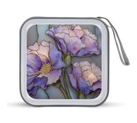 Jubonexis Stained Glass Lavender CD Case DVD Storage Case Portable