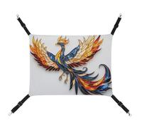 Jubonexis Stained Glass Majestic Phoenix Breathable Pet Hammock with Adjustable Straps Reversible Cat Hanging Bed Dog Mats