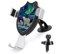 Jubonexis Stained Glass Polar Bear Family Car Phone Holder Mount Triangle Clip Base Air Vent Cell Phone Car Mount Automotive Accessories for 4-6 Inches Cell Smartphones