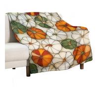 Jubonexis Stained Glass Pumpkin Anti Pilling Throw Blankets Cozy Durable Blanket for Bedroom Living Rooms Couch Sofa Bed 50"x60"