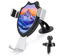 Jubonexis Stained Glass Snowy Mountain Car Phone Holder Mount Triangle Clip Base Air Vent Cell Phone Car Mount Automotive Accessories for 4-6 Inches Cell Smartphones