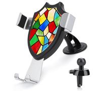 Jubonexis Stained Glass Style Geometric Shapes Car Phone Holder Mount Triangle Clip Base Air Vent Cell Phone Car Mount Automotive Accessories for 4-6 Inches Cell Smartphones