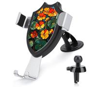 Jubonexis Stained Glass Yellow Flowers Car Phone Holder Mount Triangle Clip Base Air Vent Cell Phone Car Mount Automotive Accessories for 4-6 Inches Cell Smartphones