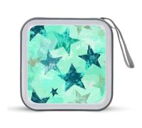 Jubonexis Star on Green CD Case DVD Storage Case Portable for Car Home Travel