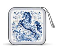 Jubonexis Strong Horse and Cloud Motif CD Case DVD Storage Case Portable for Car Home Travel