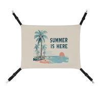 Jubonexis SUMMER IS HERE Breathable Pet Hammock with Adjustable Straps Reversible Cat Hanging Bed Dog Mats