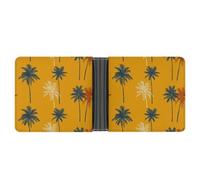 Jubonexis Summer Palm Trees Pattern Soft PU Leather Bifold Wallet, Coin Purse Credit Pass Case, Durable Card-Holder Slim Billfold for Men Woman Money Storage