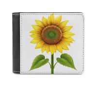 Jubonexis Sunflower Facing The Sky Soft PU Leather Bifold Wallet, Coin Purse Credit Pass Case, Durable Card-Holder Slim Billfold for Men Woman Money Storage