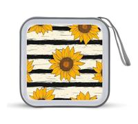 Jubonexis Sunflowers CD Case DVD Storage Case Portable for Car Home Travel