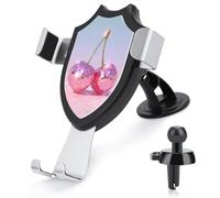 Jubonexis Surreal Two Cherries Pink Disco Balls Car Phone Holder Mount Triangle Clip Base Air Vent Cell Phone Car Mount Automotive Accessories for 4-6 Inches Cell Smartphones