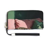 Jubonexis Tabby Cat Lying on The Couch PU Leather Clutch Long Bifold Wallet, Coin Purse Credit Pass Case, Durable Card-Holder Money Storage for Women Men