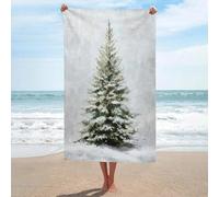 Jubonexis Tall Christmas Tree with Lights Beach Towel Sand Free Microfiber Large Shower Towels Multipurpose Absorbent for Bathroom Pool 130x80 CM