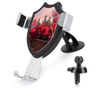 Jubonexis Three Birds on The Edge of Red Rose Basket Car Phone Holder Mount Triangle Clip Base Air Vent Cell Phone Car Mount Automotive Accessories for 4-6 Inches Cell Smartphones