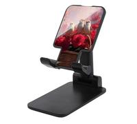 Jubonexis Three Birds on The Edge of Red Rose Basket Cell Phone Stand Foldable Adjustable Phone Stand for Desk