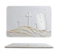 Jubonexis Three Crosses on The Hill Mouse Pad, Small Office Computer Mouse Pads for Desk Laptop with Non-Slip Rubber Base Mouse Mat, Gaming Mouse Pads
