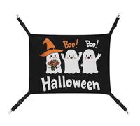 Jubonexis Three Cute Cartoon Ghosts Halloween Breathable Pet Hammock with Adjustable Straps Reversible Cat Hanging Bed Dog Mats