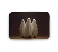 Jubonexis Three Ghosts Dark Fantasy Bathroom Door Rug Mat, Extra Soft Coral Velvet Floor Mat, Rapid Water Absorption Non Slip Comfortable Bath Rugs Mats 19.7"x31.5"