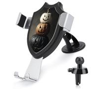 Jubonexis Three Halloween Pumpkins Dark Academia Aesthetic Car Phone Holder Mount Triangle Clip Base Air Vent Cell Phone Car Mount Automotive Accessories for 4-6 Inches Cell Smartphones