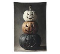 Jubonexis Three Halloween Pumpkins Dark Academia Aesthetic Tapestry Polyester Aesthetic Wall Hanging Bedroom Living Room Dorm Decor 40"x60"