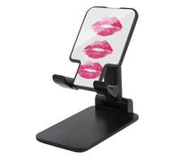Jubonexis Three Pink Lipstick Kiss Marks Modern Cell Phone Stand Foldable Adjustable Phone Stand for Desk