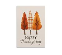 Jubonexis Three Rustic Autumn Trees Happy Thanksgiving Wall Art Poster Canvas Print Painting Aesthetic Picture for Living Room Farmhouse Decor Unframed 12x18inch(30x45cm)