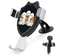 Jubonexis Three Smiling Ghosts Holding Flowers Car Phone Holder Mount Triangle Clip Base Air Vent Cell Phone Car Mount Automotive Accessories for 4-6 Inches Cell Smartphones