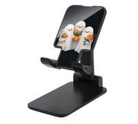 Jubonexis Three Smiling Ghosts Holding Flowers Cell Phone Stand Foldable Adjustable Phone Stand for Desk