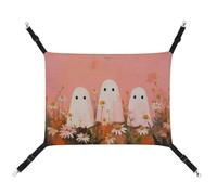 Jubonexis Three White Ghosts in The Field with Daisies Breathable Pet Hammock with Adjustable Straps Reversible Cat Hanging Bed Dog Mats
