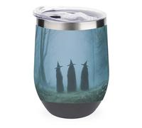 Jubonexis Three Witches in Foggy Forest Wine Tumbler Stainless Steel Insulated Mug Double Wall Water Cup with Lid 12 Oz