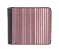 Jubonexis Ticking Stripe Pattern in Red and White Soft PU Leather Bifold Wallet, Coin Purse Credit Pass Case, Durable Card-Holder Slim Billfold for Men Woman Money Storage