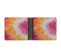 Jubonexis Tie Dye Texture Pink Yellow Psychedelic Soft PU Leather Bifold Wallet, Coin Purse Credit Pass Case, Durable Card-Holder Slim Billfold for Men Woman Money Storage