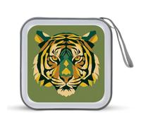 Jubonexis Tiger Face CD Case DVD Storage Case Portable for Car Home Travel