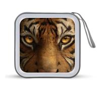Jubonexis Tiger Face CD Case DVD Storage Case Portable for Car Home Travel