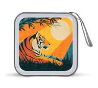 Jubonexis Tiger Lounging in The Sun CD Case DVD Storage Case Portable