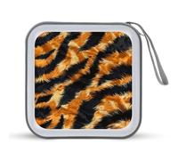 Jubonexis Tiger Stripe CD Case DVD Storage Case Portable for Car Home Travel