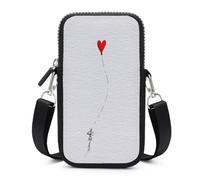 Jubonexis Tiny Airplane Going Towards Love Crossbody Mobile Phone Bag Smartphone Bag With Adjustable Strap black