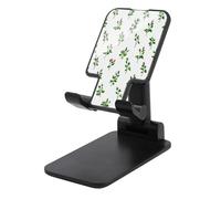 Jubonexis Tiny Pink Roses And Green Leaves Cell Phone Stand Foldable Adjustable Phone Stand for Desk