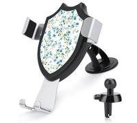 Jubonexis Tiny Scattered Blue Flowers Botanical Pattern Car Phone Holder Mount Triangle Clip Base Air Vent Cell Phone Car Mount Automotive Accessories for 4-6 Inches Cell Smartphones