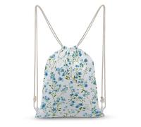 Jubonexis Tiny Scattered Blue Flowers Botanical Pattern Drawstring Backpack Canvas String Bag Lightweight Sports Gym Bag for Men Women