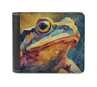 Jubonexis Toad Abstract Cubistic Soft PU Leather Bifold Wallet, Coin Purse Credit Pass Case, Durable Card-Holder Slim Billfold for Men Woman Money Storage