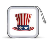 Jubonexis Top Hat with American Flag CD Case DVD Storage Case Portable