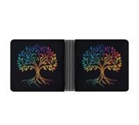 Jubonexis Tree of Life Hope for The Future Soft PU Leather Bifold Wallet, Coin Purse Credit Pass Case, Durable Card-Holder Slim Billfold for Men Woman Money Storage