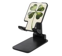 Jubonexis Trendy Green Four Leaf Clover Cell Phone Stand Foldable Adjustable Phone Stand for Desk