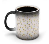 Jubonexis Tulips in Pink and Yellow Minimalist Color Changing Mugs Heat Changing Ceramic Coffee Mug Novelty Funny Tea Water Cup 11OZ