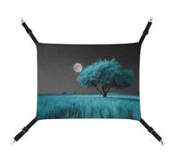 Jubonexis Turquoise Tree in An Open Field Full Moon Breathable Pet Hammock with Adjustable Straps Reversible Cat Hanging Bed Dog Mats