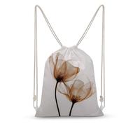 Jubonexis Two Abstract Translucent Flowers Drawstring Backpack Canvas String Bag Lightweight Sports Gym Bag for Men Women